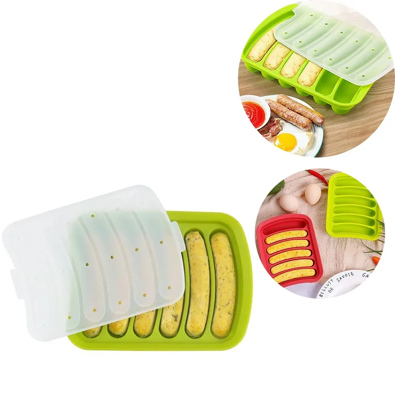 Green 6 Grid Silicone Sausage  - Baby Food Maker Baby Safe 评论和价格