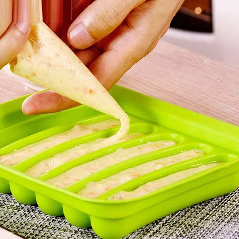Green 6 Grid Silicone Sausage  - Baby Food Maker Baby Safe 评论和价格