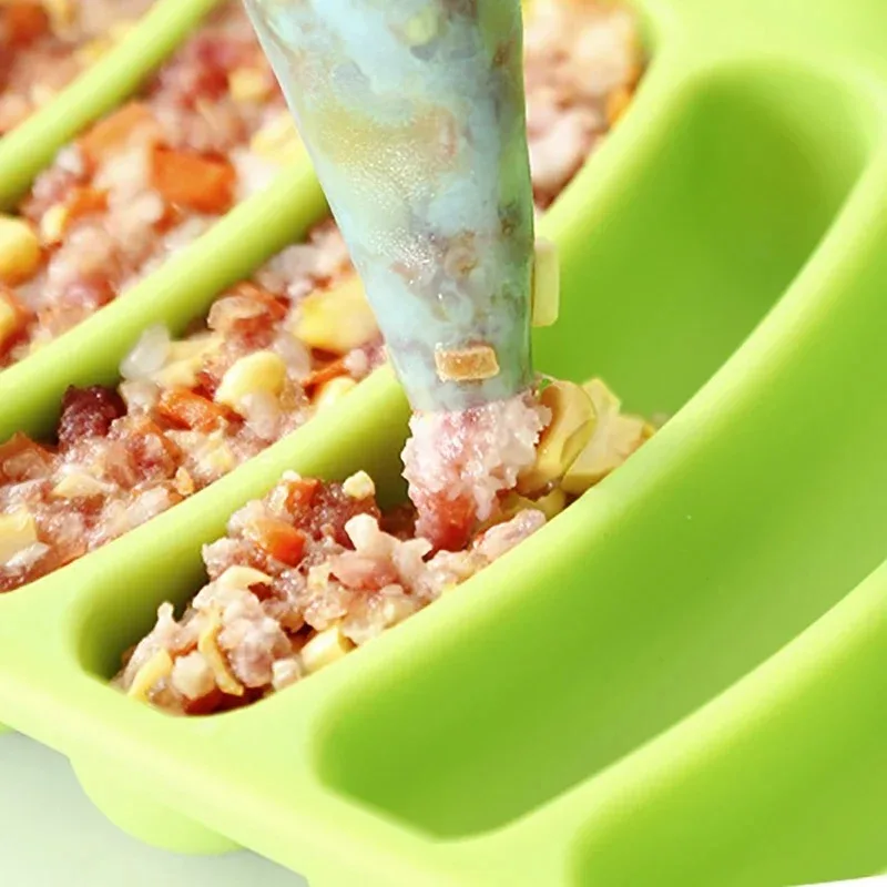 Green 6 Grid Silicone Sausage  - Baby Food Maker Baby Safe 评论和价格