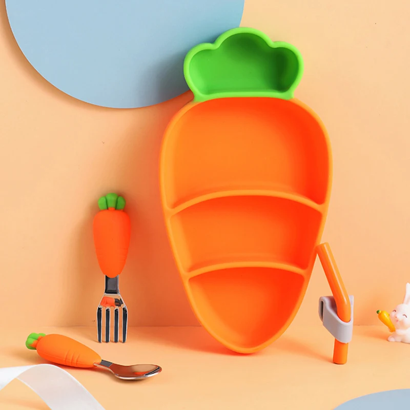 Children Carrot Silicone Table - Self Feed Spoon 评论和价格
