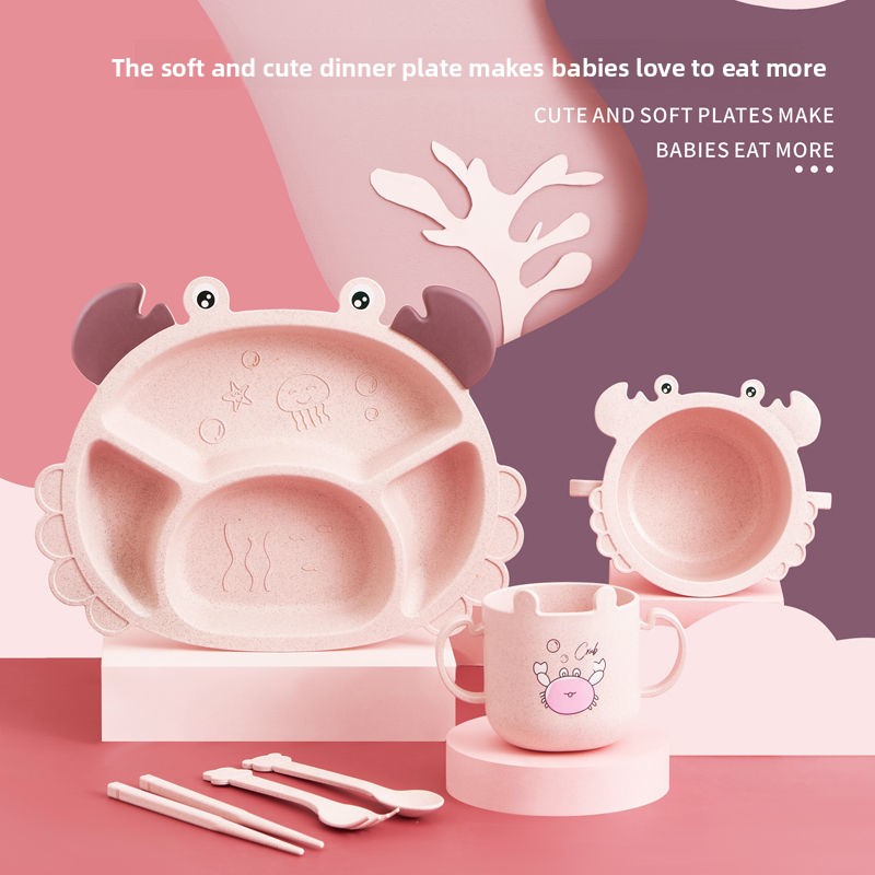 4/6pcsCrabs Children's Plates, - Baby Food Eating 评论和价格