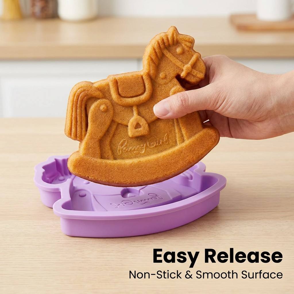Rocking Horse Silicone Cake Mo - Baby Food For 1 Year Old 评论和价格