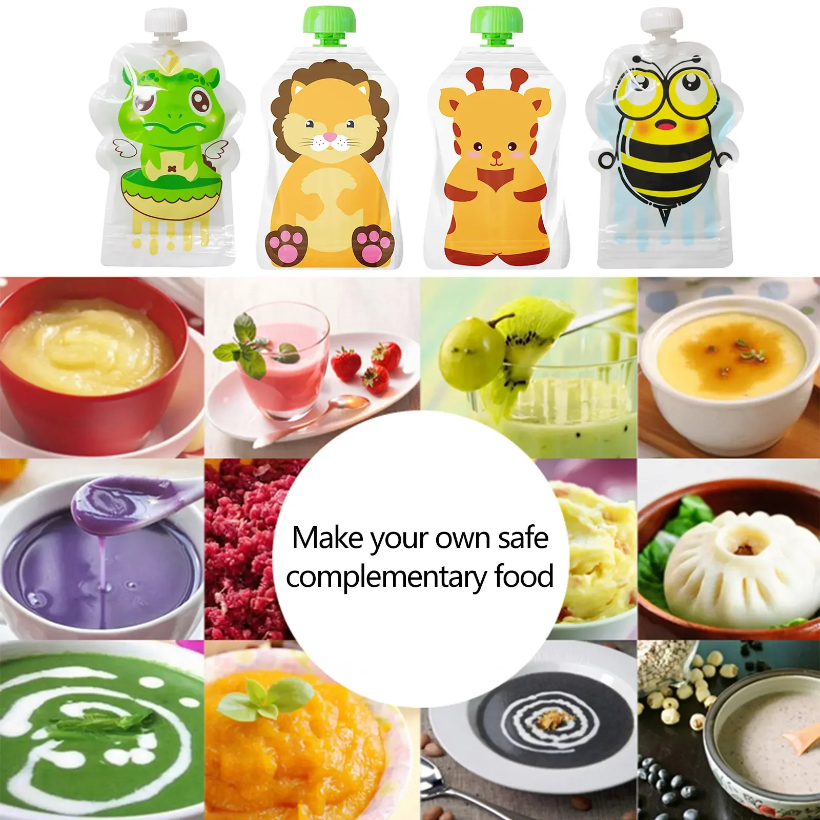 8pcs Reusable Food Storage Bag - Baby Food Pouches 1 Year Old 评论和价格