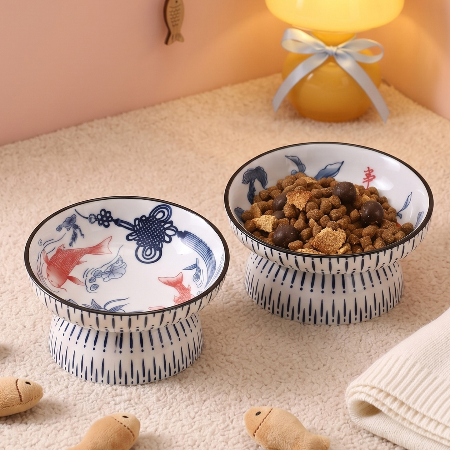 Cute Tilted Elevated Ceramic P - Baby Food Cat 评论和价格