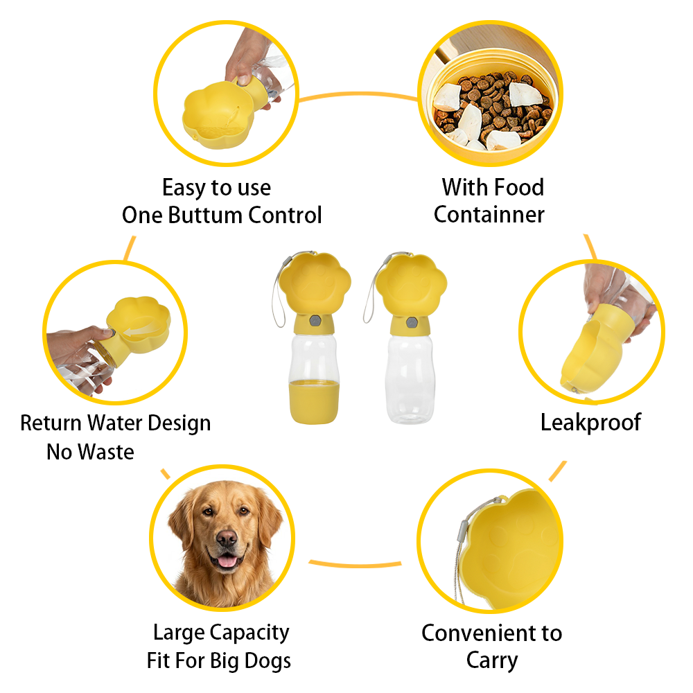2 in 1 Dog Water Bottle With F - Baby Food Cat 评论和价格